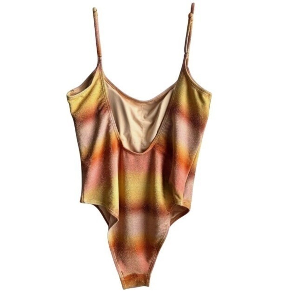 COTTON ON Womens Glitter Ombre Scoop Neck Cheeky One Piece Swimsuit Size Medium - Picture 3 of 11